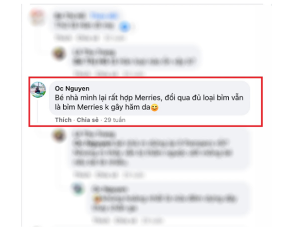 mẹ Oc Nguyen hài lòng nhất với bỉm Merries