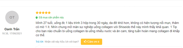 review collagen Shiseido dạng nước 