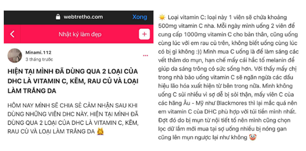 Bạn Minami.112 review về viên uống DHC vitamin C