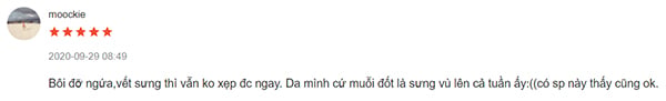 Người dùng nhận xét sản phẩm giúp giảm ngứa nhưng vết sưng sẽ không xẹp ngay được. 
