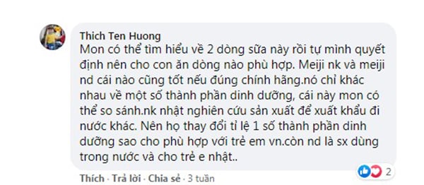 review meiji nội địa Nhật từ mẹ Thich Ten Huong