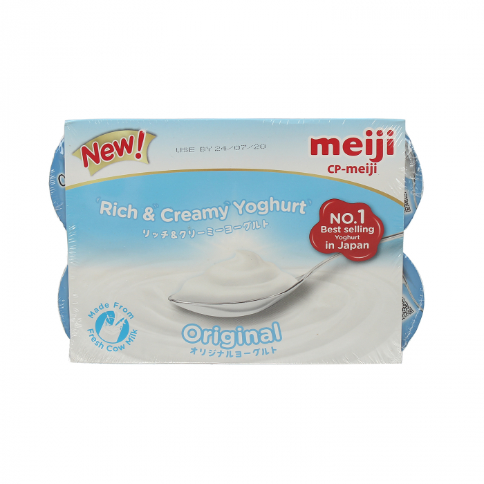  MEIJI- Sữa chua nguyên chất 4hũx90g NEW 