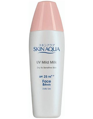 Skin Aqua UV Mild Milk SPF 25 PA ++ không có cồn