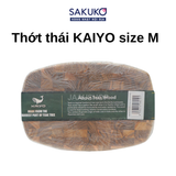  KAIYO-Thớt thái gỗ teak đầu cây hình oval size M 