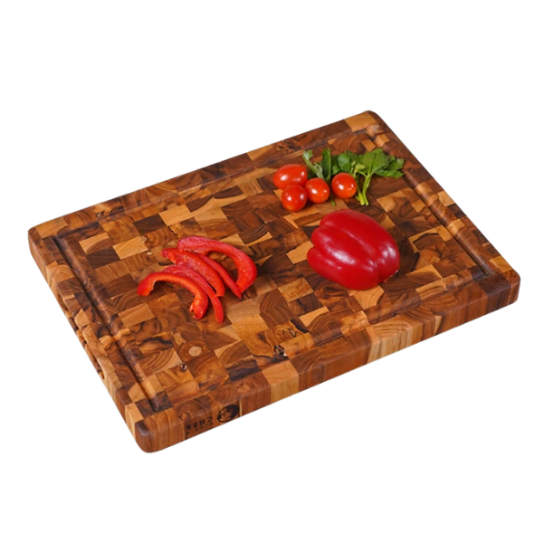  KAIYO-Thớt thái gỗ Teak hình chữ nhật 35x25x2,5cm 