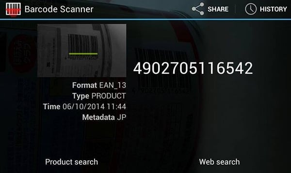 quét mã vạch sữa meiji bằng barcode scanner