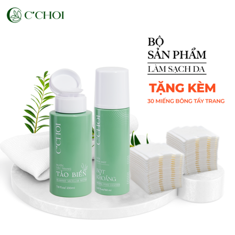 LĐ-  Bộ sản phẩm làm sạch da - NƯỚC TẨY TRANG TẢO BIỂN & SỮA RỬA MẶT BỌT KHOÁNG