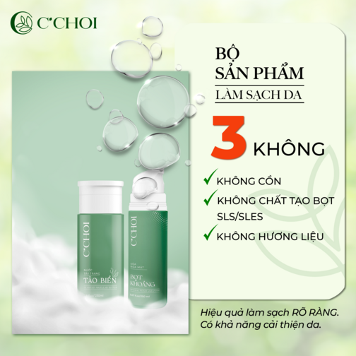 LĐ-  Bộ sản phẩm làm sạch da - NƯỚC TẨY TRANG TẢO BIỂN & SỮA RỬA MẶT BỌT KHOÁNG