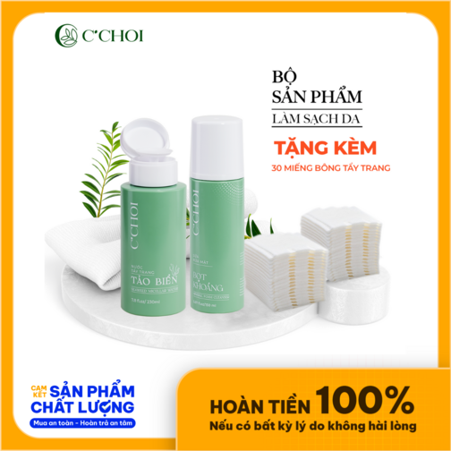 LĐ-  Bộ sản phẩm làm sạch da - NƯỚC TẨY TRANG TẢO BIỂN & SỮA RỬA MẶT BỌT KHOÁNG