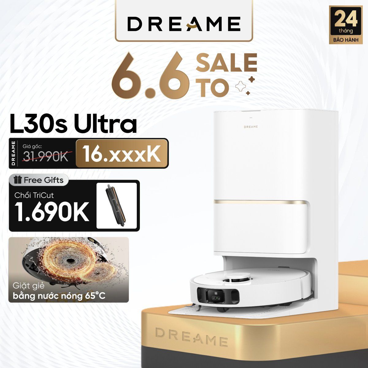  Robot hút bụi lau sàn chuyên dụng thông minh Dreame L30s Ultra 
