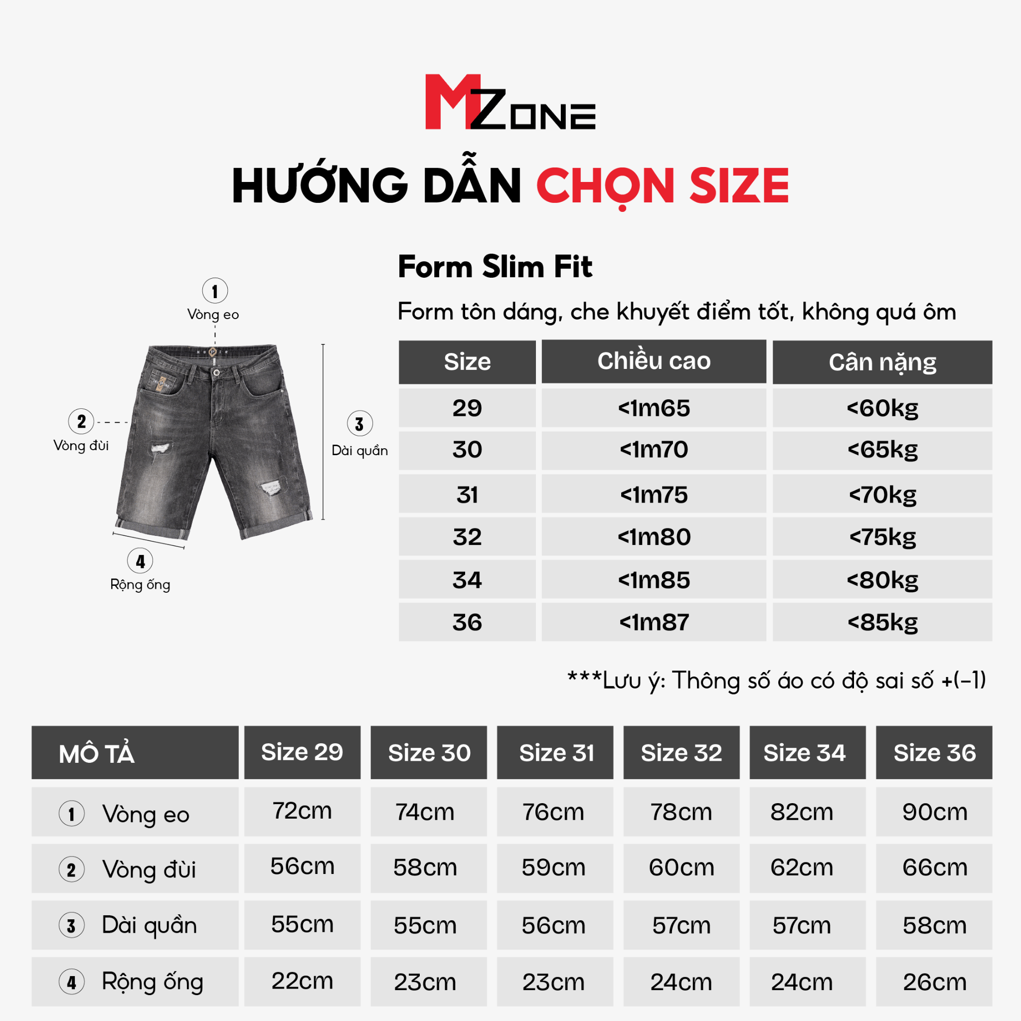 Quần Jeans Short  - 1010 - P32 