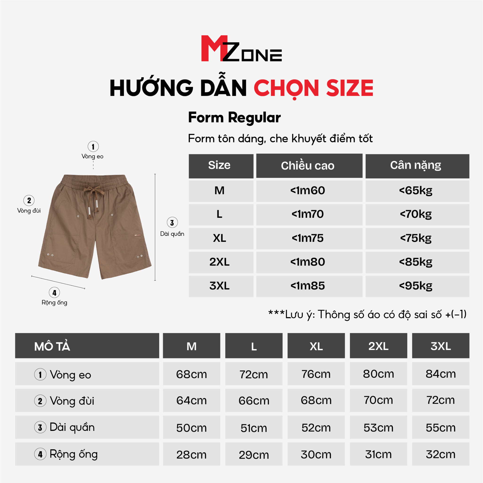  Quần Kaki Short - 3301 - P32 