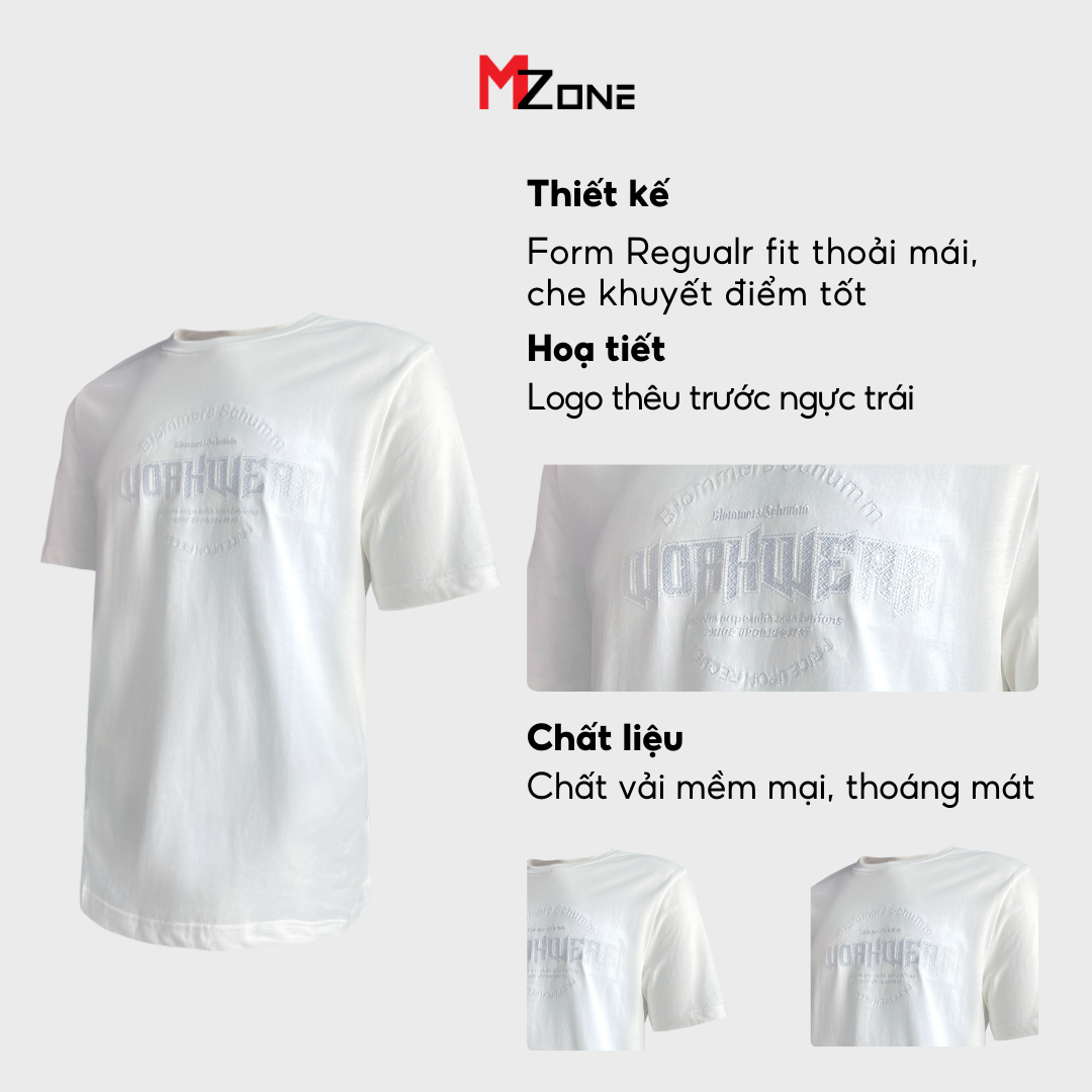  Áo Thun Regularfit Thêu Chữ - 98039 