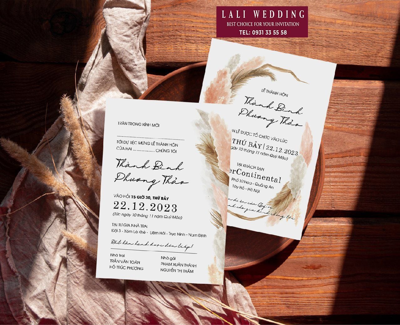Thiệp cưới phong bì rút - Mẫu ST001 – Lali Wedding