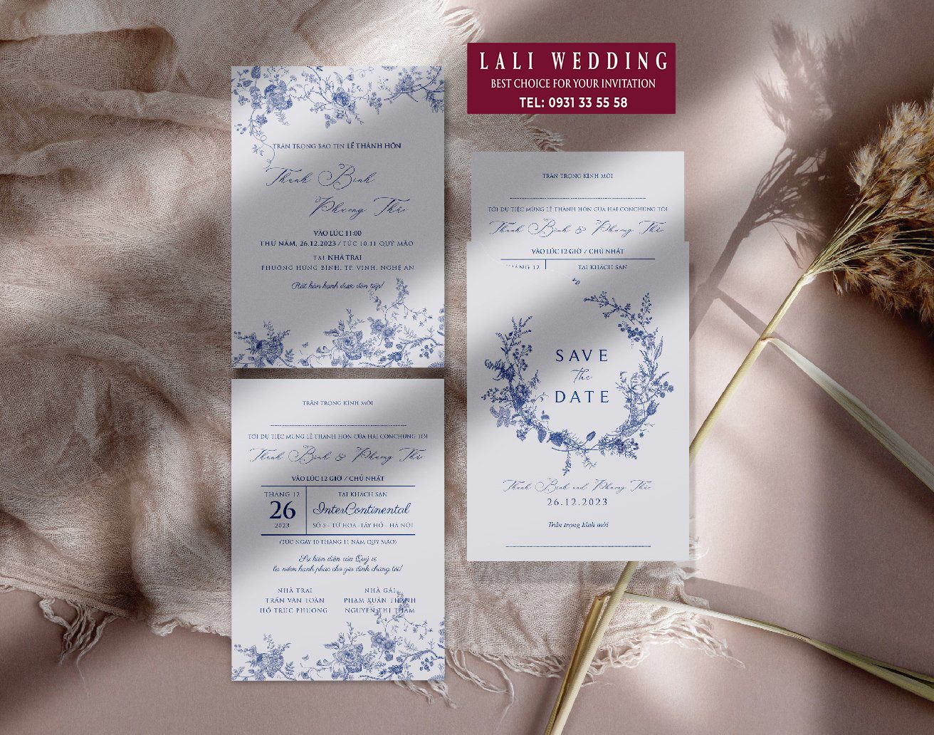 Thiệp cưới phong bì rút - Mẫu ST002 – Lali Wedding