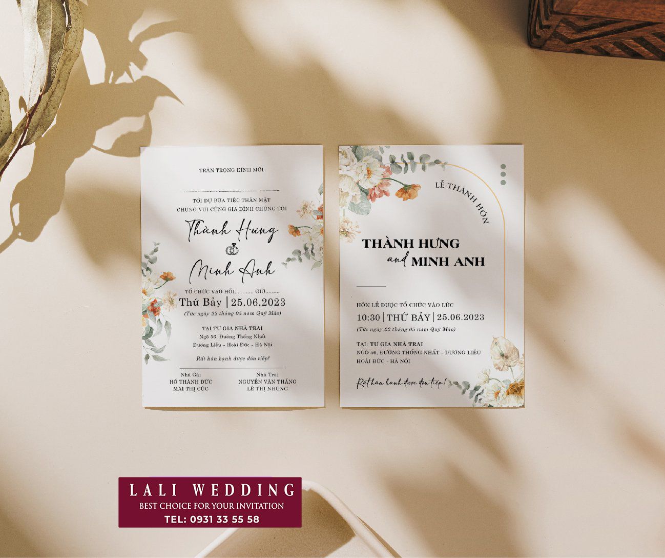 Thiệp cưới phong bì rút - Mẫu ST011 – Lali Wedding