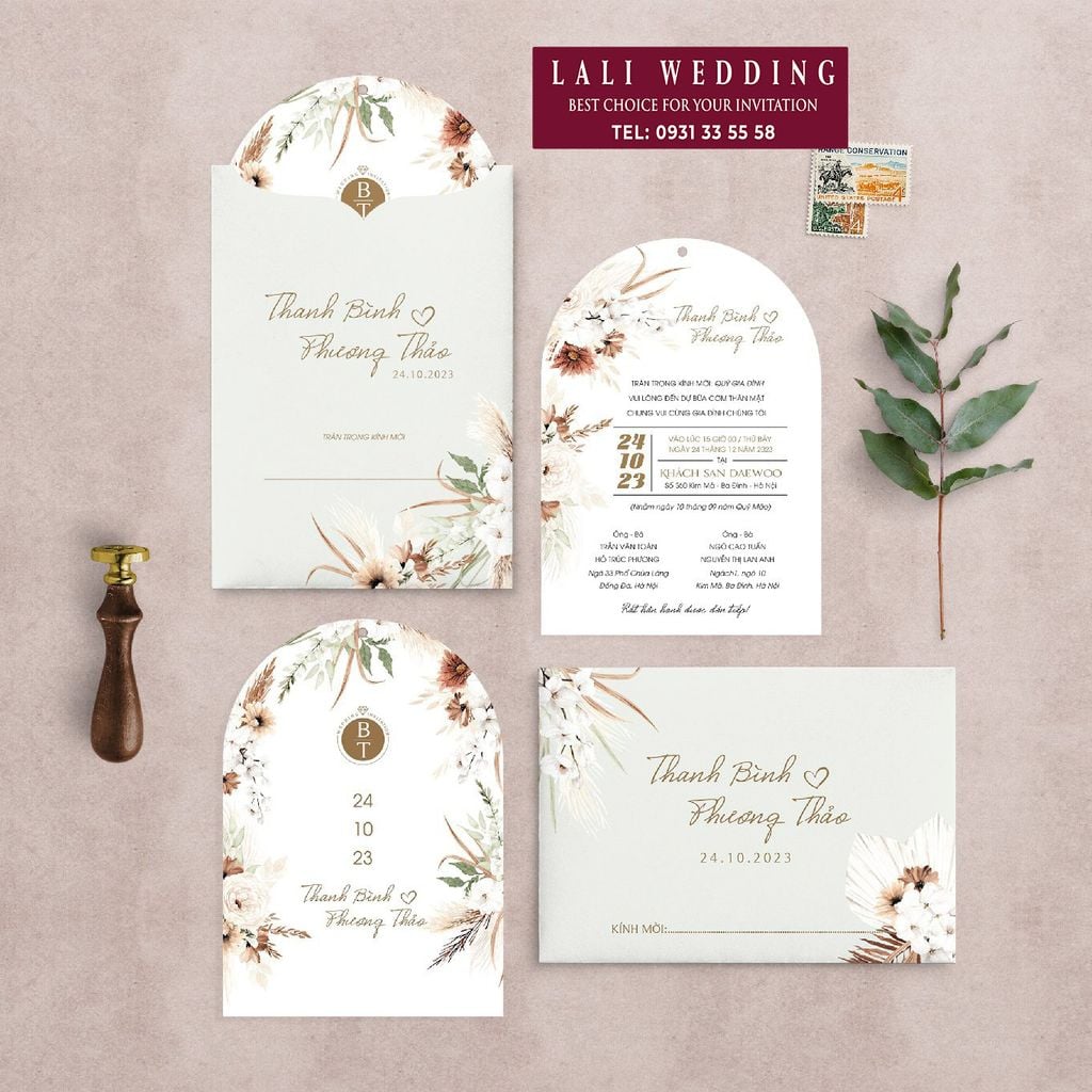 Thiệp cưới phong bì rút - Mẫu ST014 – Lali Wedding