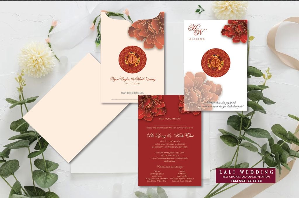 Thiệp cưới phong bì rút - Mẫu ST015 – Lali Wedding