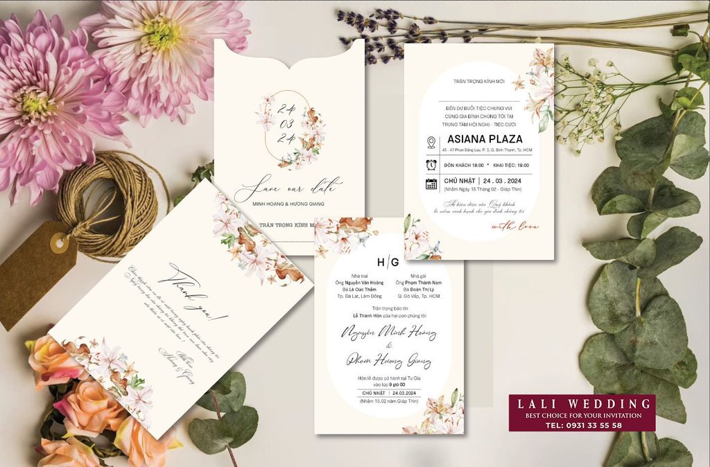 Thiệp cưới phong bì rút - Mẫu ST016 – Lali Wedding