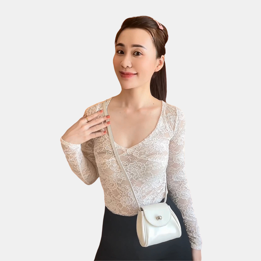 Mini Bag da thật đeo chéo nắp gập