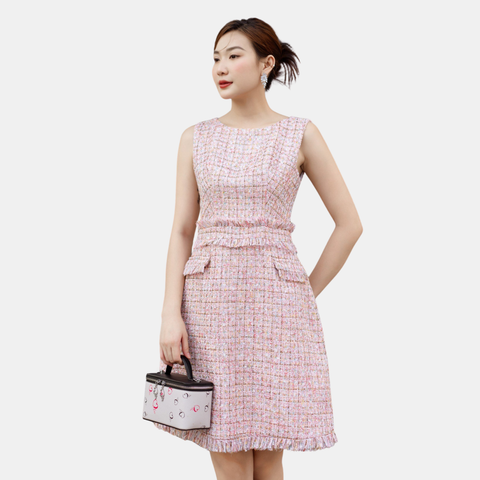 Túi hộp xách tay đeo chéo nữ tính hoạ tiết monogram