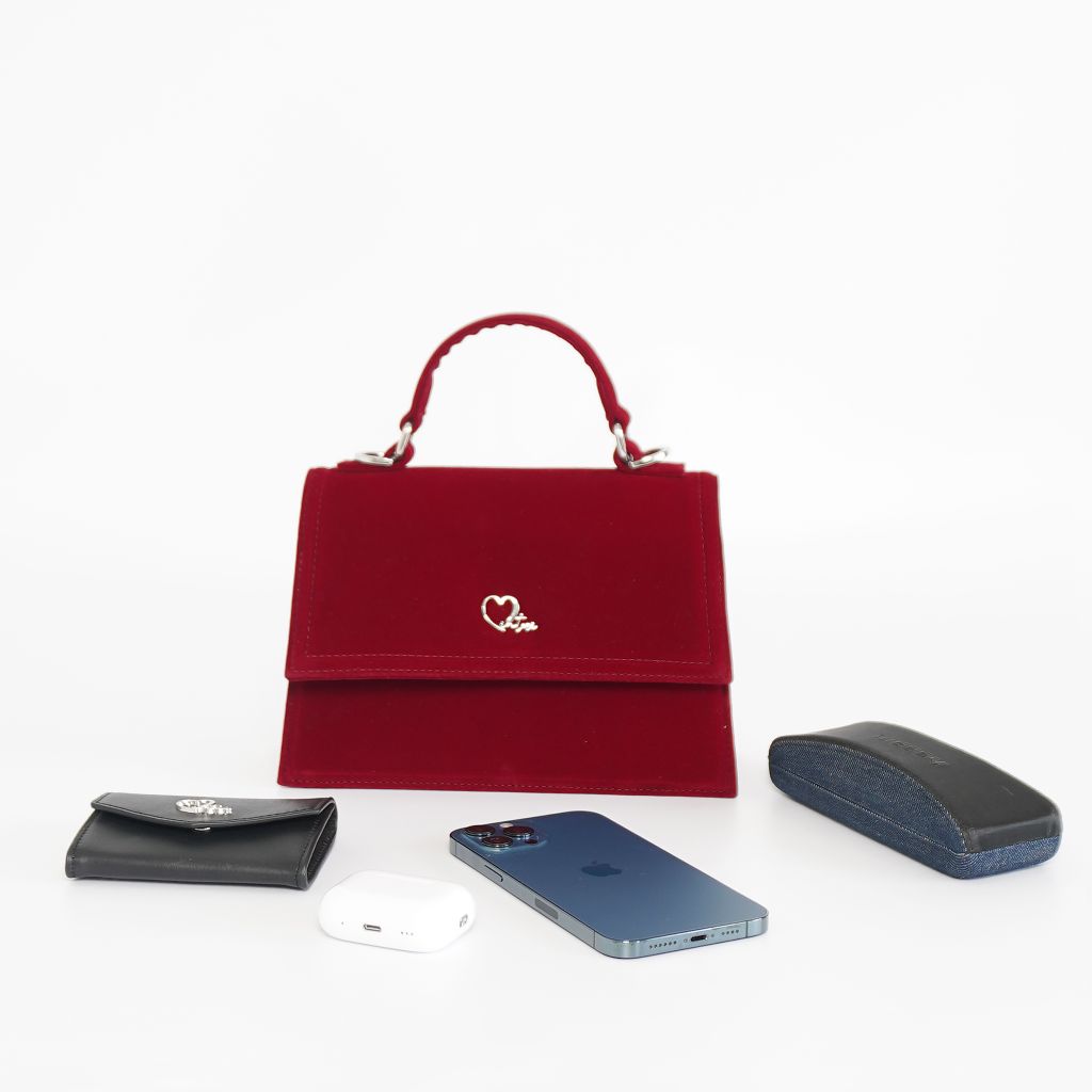 Túi cầm tay VELVET đáy rộng CLAUDIA