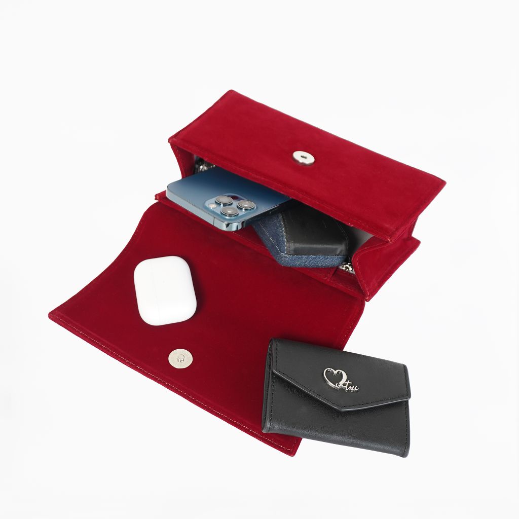 Túi cầm tay VELVET đáy rộng CLAUDIA