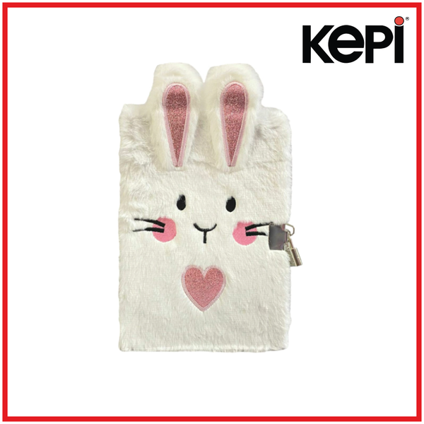 Notebook w/Lock Fur Rabbit 21x14cm