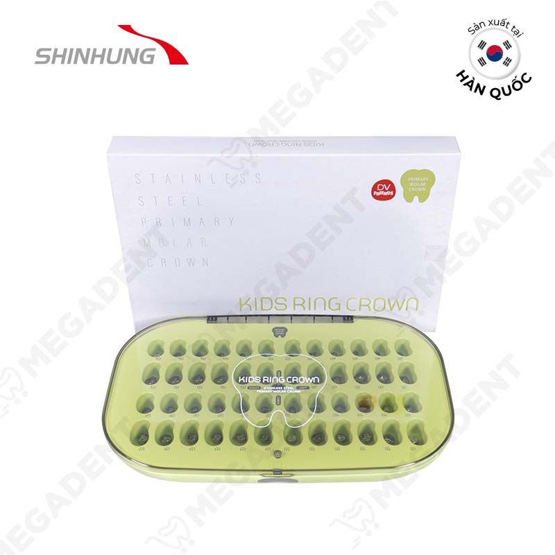  Bộ Kit-Kid Ring Crown Primary Molar KIT - Mão răng cối sữa trẻ em có móc - Bộ 48 cái 