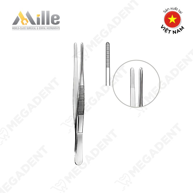  Tweezers Dressing Fcps Narrow Tip - Nhíp phẫu tích mô đầu nhỏ 16cm - Cái 