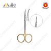  Gum Scissor Iris 115mm Curved - Kéo cắt nướu đầu cong cán vàng - Cái 