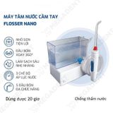 Cordless Nano - Máy tăm nước cá nhân không dây (dùng được cho người niềng răng, có đầu cạo lưỡi) - Bộ (1 máy + 5 đầu tăm) 