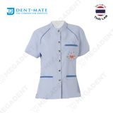  Gown With Short Sleeves - Áo phụ tá tay ngắn cổ trụ, cút cài giữa - Túi 1 cái 