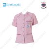  Gown With Short Sleeves - Áo phụ tá tay ngắn cổ trụ, cút cài giữa - Túi 1 cái 