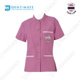  Gown With Short Sleeves - Áo phụ tá tay ngắn cổ trụ, cút cài giữa - Túi 1 cái 