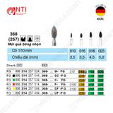  FG, Dia. Pointed Football Bur - Mũi kim cương hình quả trám - Vỉ 5 mũi 