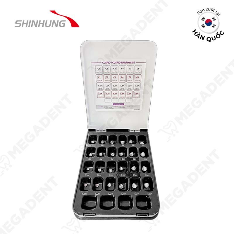  Kids Zirconia Crown Primary Canine KIT 24pcs - Mão sứ răng sữa trẻ em vùng răng nanh hàm trên - Bộ 24 cái 