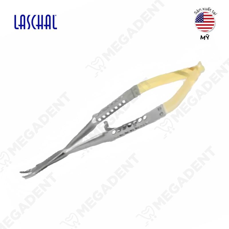  Cutting Edge Thumlok Needle Holder Round Handle Curved Tips With Suture Cutter - Kẹp Kim - Hộp 1 cái 