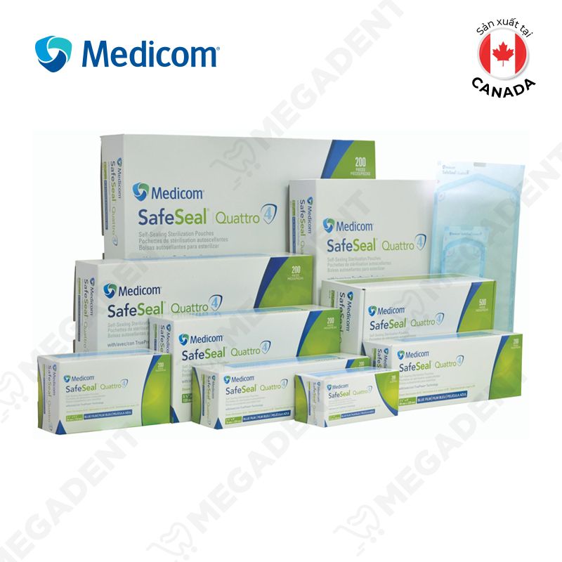  Safeseal quattro pouch - Bao hấp dán - Hộp 200 cái 
