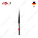  FG, Tc. Safe End Taper, Finishing Bur - Mũi khoan thép hoàn tất, hình cây thông - Vỉ 5 mũi 