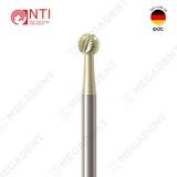  Tc. Bone Cutter, Allport Bur - Mũi khoan thép cắt xương đầu tròn mạ tirtan - Vỉ 3 mũi 