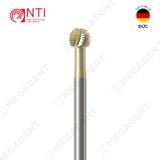  Tc. Bone Cutter, Allport Bur - Mũi khoan thép cắt xương đầu tròn mạ tirtan - Vỉ 3 mũi 