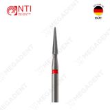  FG, Tc. Safe End Taper, Finishing Bur - Mũi khoan thép hoàn tất, hình cây thông - Vỉ 5 mũi 