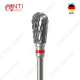  HP, Tungsten Carbide Superfine Cross Cut - Mũi khoan thép đánh bóng nhựa siêu mịn, màu đỏ - Hộp 1 mũi 