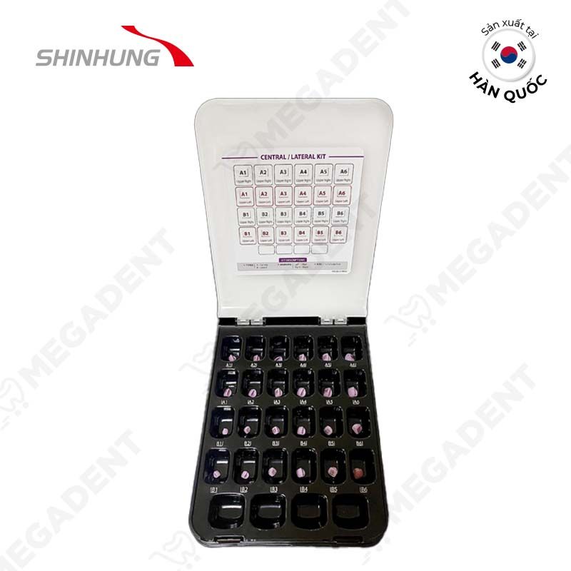  Bộ Kit - Kids Zirconia Crown TRY IN Primary Incisor Central/Lateral Up Kit - Mão sứ thử răng sữa trẻ em vùng răng cửa hàm trên - Bộ 24 cái 