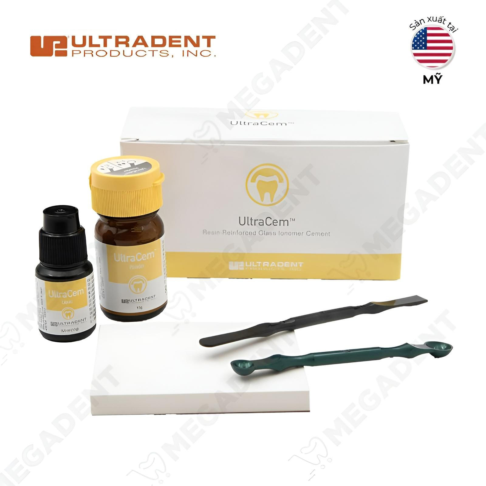  Ultracem liquid-powder bottle kit - Xi măng gắn inlays,onlays, cầu mão - Hộp 