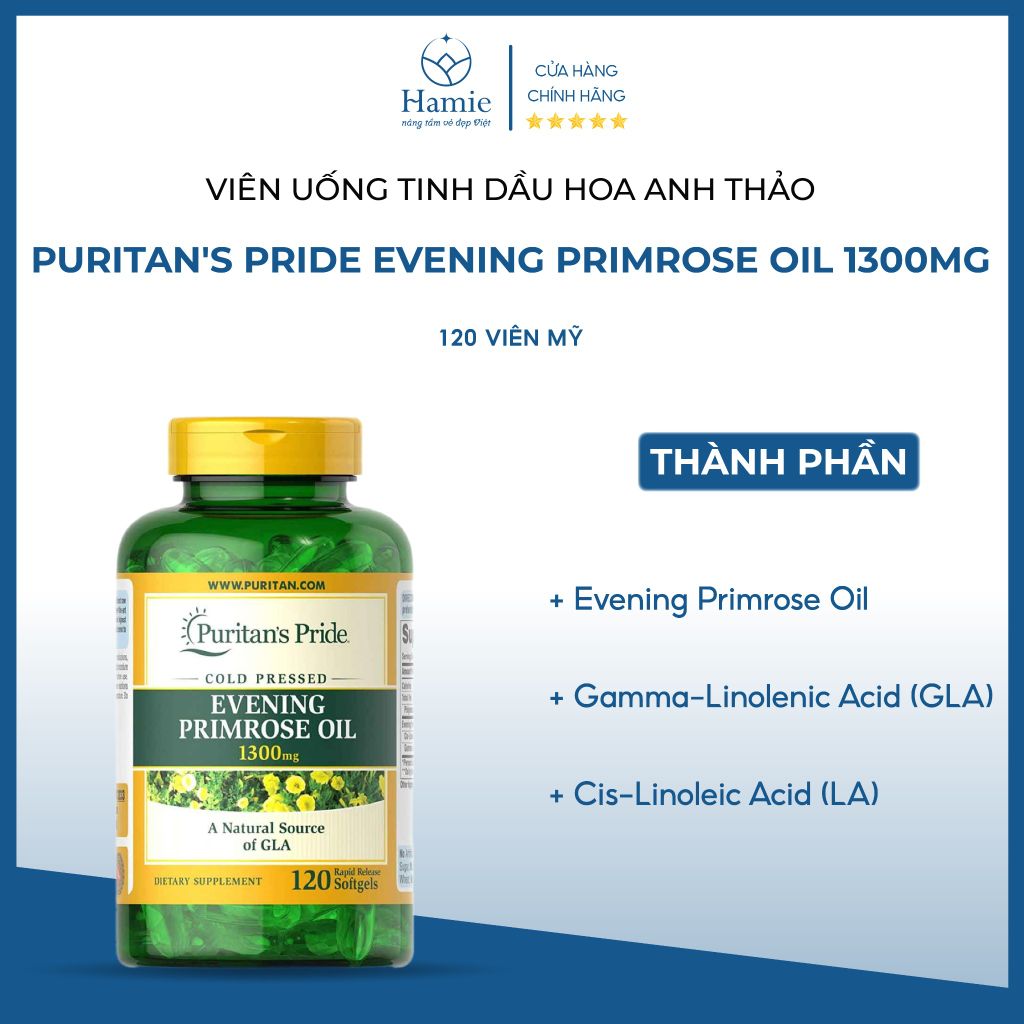 Tinh Dầu Hoa Anh Thảo Evening Primrose Oil  1300mg 120 Viên Mỹ
