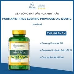Tinh Dầu Hoa Anh Thảo Evening Primrose Oil  1300mg 120 Viên Mỹ