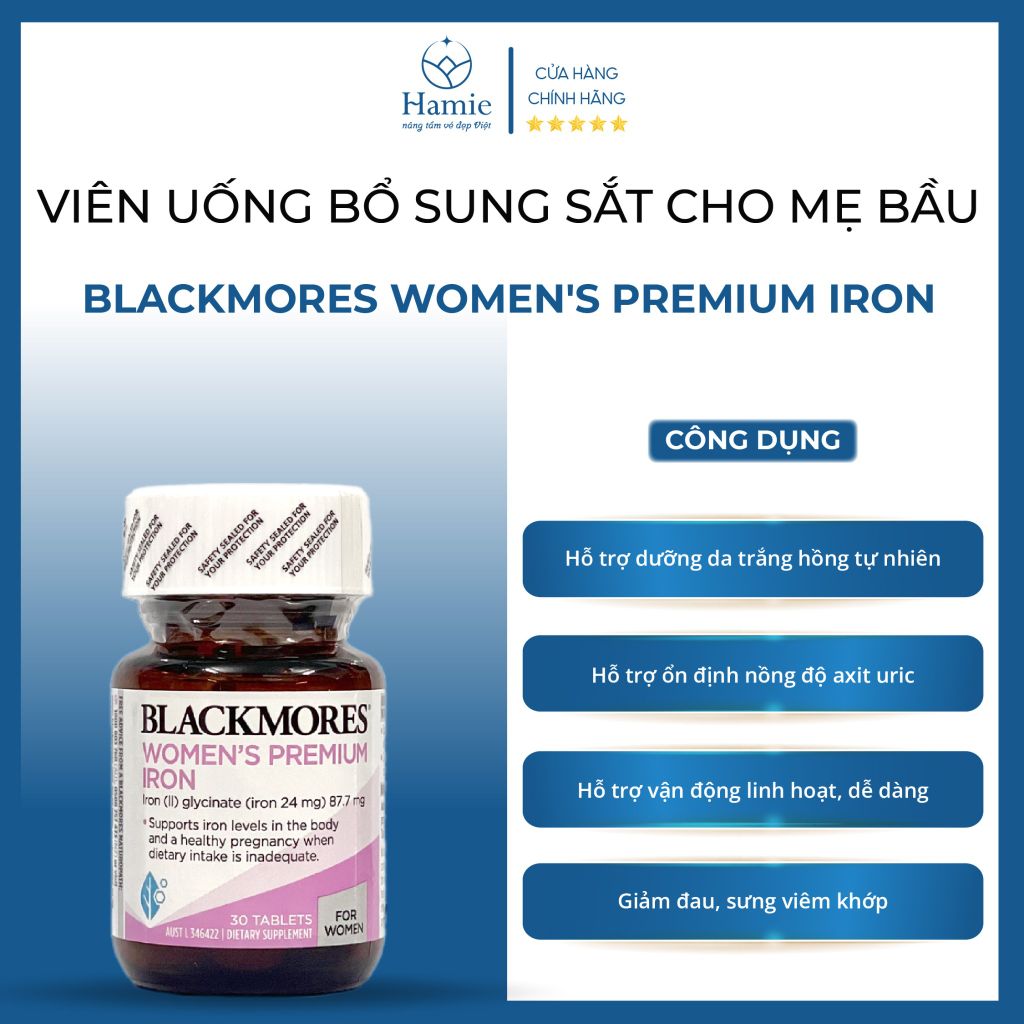 Sắt Bà Bầu Blackmores Women's Premium Iron 30 Viên Úc