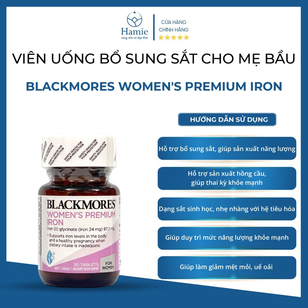 Sắt Bà Bầu Blackmores Women's Premium Iron 30 Viên Úc